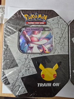 2 Pokemon Celebrations tins, Dark Sylveon & Lance's Charizard still sealed - Image 2