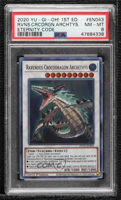 Ravenous Crocodragon Archethys 1st Ed. YuGiOh Eternity Code PSA 8 - Image 1