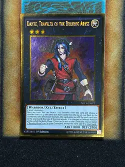 Yugioh Dante, Traveler Of The Burning Abyss PGL3-EN077 Gold Rare 1st Ed NM - Image 1