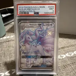 2019 Pokemon Sun & Moon Alolan Ninetales GX #SV53 Hidden Fates Full Art PSA 9 - Image 1