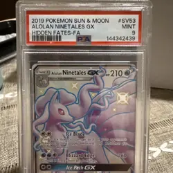 2019 Pokemon Sun & Moon Alolan Ninetales GX #SV53 Hidden Fates Full Art PSA 9 - Image 3