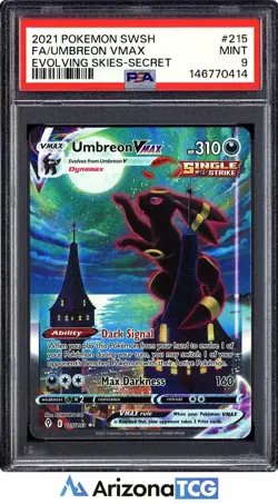 Pokemon 2021 Umbreon VMAX 215/203 Alt Art Secret Rare Evolving Skies PSA 9 - Image 1