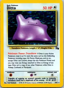 Ditto 03/62 - Fossil Pokemon TCG Unlimited Holo MP - Image 1