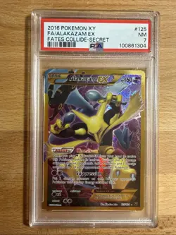 2016 Pokemon Xy Fates Collide Alakazam EX Foil Full Art Fa-Secret PSA 7 #125 - Image 1