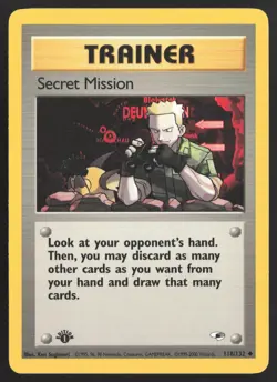 Secret Mission 118/132 | 1st Edition Gym Heroes | Pokemon NM - Image 1
