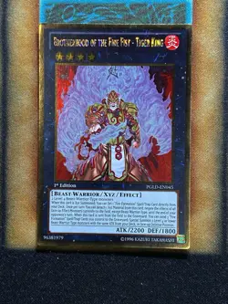 Yugioh Brotherhood Of The Fire Fist - Tiger King PGLD-EN045 Gold Rare 1st Ed LP - Image 1