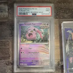 Pokemon PSA 9 2025 Scream Tail 042/131 Sv Prismatic Evolutions Master Ball RH - Image 1