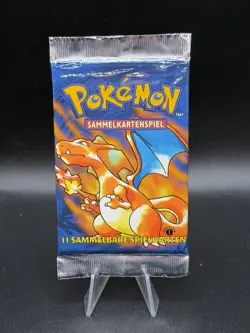Pokemon 1st Edition Base Set Booster Pack SEALED Charizard Artwork German - Image 1