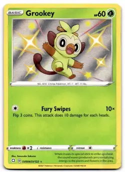 Grookey SV004/SV122 Shiny Rare Shining Fates Shiny Vault Pokemon Holo Near Mint - Image 1