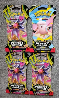 Pokemon Booster Lot X4 Mega Evolution Perfect Order Brand New Sealed Packs. - Image 1