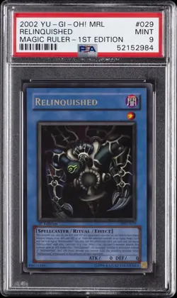2002 YU-GI-OH! MRL-MAGIC RULER 1ST EDITION #029 RELINQUISHED PSA 9 - Image 1