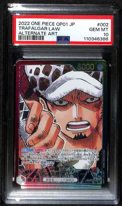 One Piece Trafalgar Law Alternate Art OP01-002 Japanese PSA 10 - Image 1