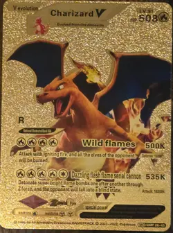 Charizard Gold Foil Fan Art V Evolution Pokemon Card - Image 1