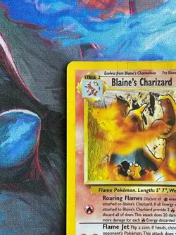 Blaines Charizard HP Damaged Holo Gym Challenge G2 Pokemon TCG Card 1998 - Image 3