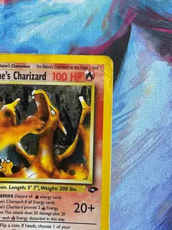 Blaines Charizard HP Damaged Holo Gym Challenge G2 Pokemon TCG Card 1998 - Image 4