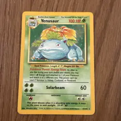 Pokemon TCG Venusaur Base Set Holo Unlimited Rare Card 15/102 MP - Image 1