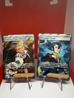 Pokemon Professor Sada's Vitality & Grimsley's Move Holo Trainer Lot - 2 Cards - Image 1