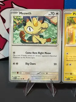 Pokemon TCG 3 Card Lot Meowth Pikachu Squirtle 052/165 062/193 007/165 #08 - Image 2