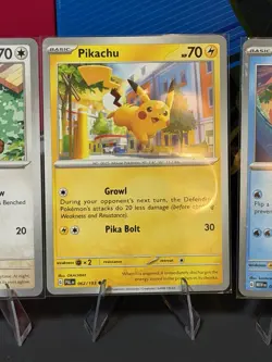 Pokemon TCG 3 Card Lot Meowth Pikachu Squirtle 052/165 062/193 007/165 #08 - Image 3