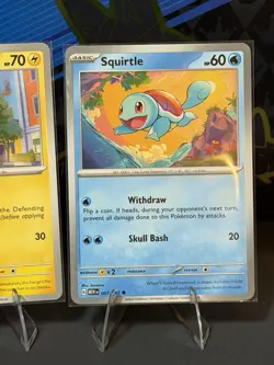 Pokemon TCG 3 Card Lot Meowth Pikachu Squirtle 052/165 062/193 007/165 #08 - Image 4
