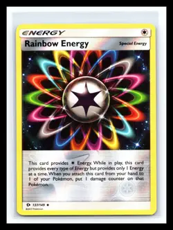 Pokemon TCG Rainbow Energy 137/149 Sun & Moon Base Set 2017 Reverse Holo Card - Image 1