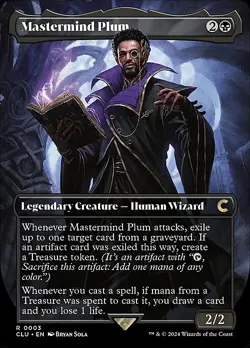 Magic The Gathering MTG MASTERMIND PLUM BORDERLESS Ravnica: Clue Edition NM - Image 1