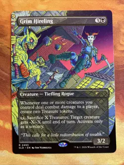 MTG Borderless Grim Hireling Secret Lair: D&D: Shadows Over Baldur's Gate!! - Image 1
