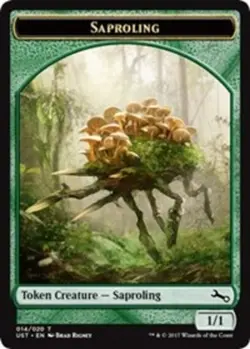 NM-Mint, English MTG Foil Saproling Token - Foil Unstable Magic the Gathering - Image 1