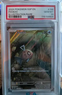 2024 POKEMON SSP EN-SURGING SPARKS ILLUSTRATION RARE #198 FEEBAS PSA 10 - Image 1