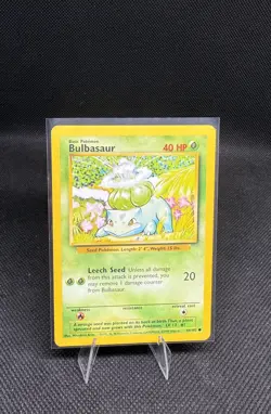 Bulbasaur 44/102 Pokemon Base Set Common MP - Image 1