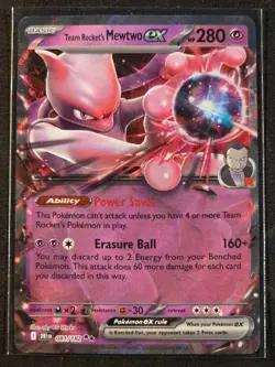 Team Rocket's Mewtwo ex 081/182 Destined Rivals Ultra Rare NM Pokemon TCG - Image 1