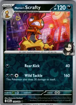 Marnie's Scrafty Destined Rivals 133/182 Uncommon Reverse Holo Pokemon Near Mint - Image 1
