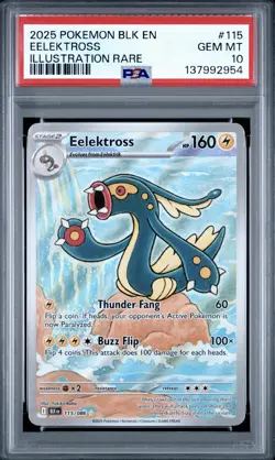 PSA 10 GEM MINT Eelektross Illustration Rare 115/086 Pokemon Black Bolt - Image 1