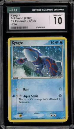 Pokemon Kyogre EX Emerald Holo Rare #6 CGC 10 Gem Mint - Image 1