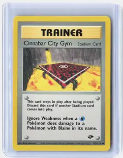 Cinnabar City Gym 113/132 Uncommon Gym Challenge Pokemon Unlimited Near Mint - Image 1