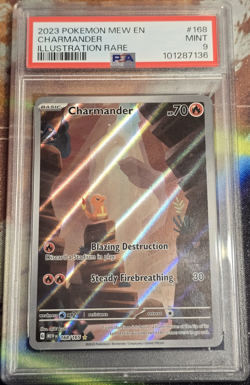 Pokemon TCG 2023 Charmander Holo Illustration Rare #168/165 PSA 9 - Image 1