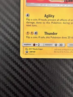 Pokemon Ash's Pikachu Promo Regular 70 HP Basic SM109 SM 2017 TCG - Image 4