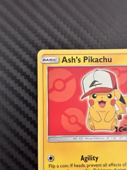 Pokemon Ash's Pikachu Promo Regular 70 HP Basic SM109 SM 2017 TCG - Image 5