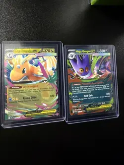 Pokemon Mega Dragonite EX Foil Holo 152/217 + Mega Gengar Ex 125/217 NM ASC - Image 1