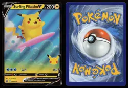 Surfing Pikachu V 008/025 Holo V Rare Celebrations Pokemon NM - Image 3