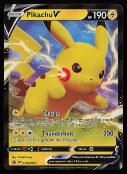 Pikachu V SWSH061 Holo Promo Sword & Shield Promo Pokemon NM - Image 1
