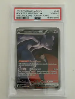 2026 POKEMON ASC EN-ASCENDED HEROES #281 TEAM ROCKET'S MEWTWO EX PSA 10 - Image 1