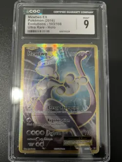 Pokemon Mewtwo EX (Full Art) 103/108 Evolutions Holo - Image 1