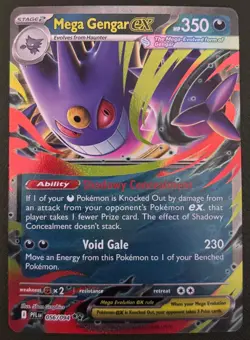 Mega Gengar ex 056/094 Double Rare Phantasmal Flames Pokemon Near Mint - Image 1
