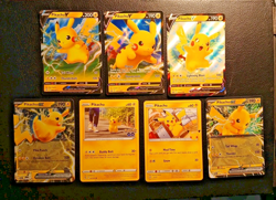 Pokemon TCG, Pikachu Lot From Various Sets, 3 Pikachu V, 2 Pikachu X & 2 Others - Image 2