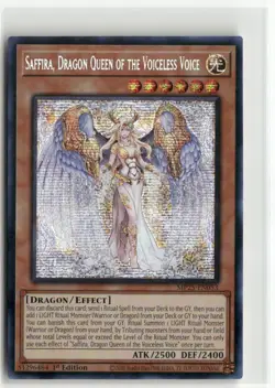 Yugioh Saffira, Dragon Queen of the Voiceless Voice MP25-EN053 Prismatic SR NM - Image 1
