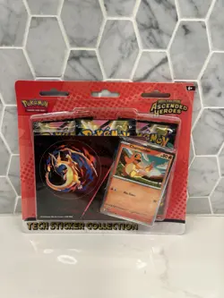 Pokemon TCG Ascended Heroes 3 Pack Blister Charmander Tech Sticker - Image 1