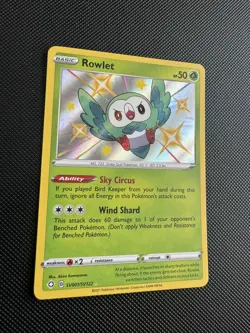 Rowlet SV001/SV122 Shiny Holo Rare - Pokemon Shining Fates: Shiny Vault NM - Image 2