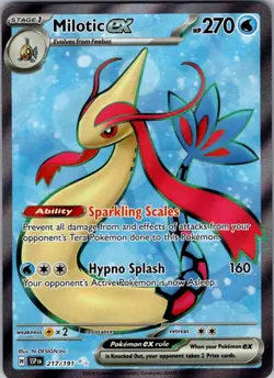 MILOTIC EX 217/191 ULTRA RARE SURGING SPARKS POKEMON NM/M - Image 1