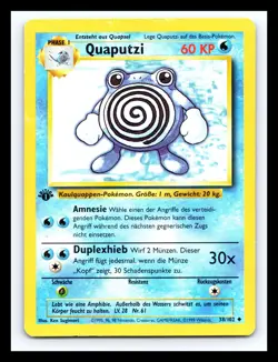 💥 GERMAN (Poliwhirl) Quaputzi 1st Edition Pokemon Base Set 38/102 Non Holo - Image 1